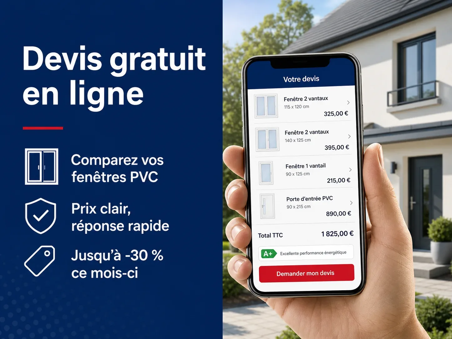 Devis gratuit en ligne pour fenêtre PVC sur mesure à Paris 16