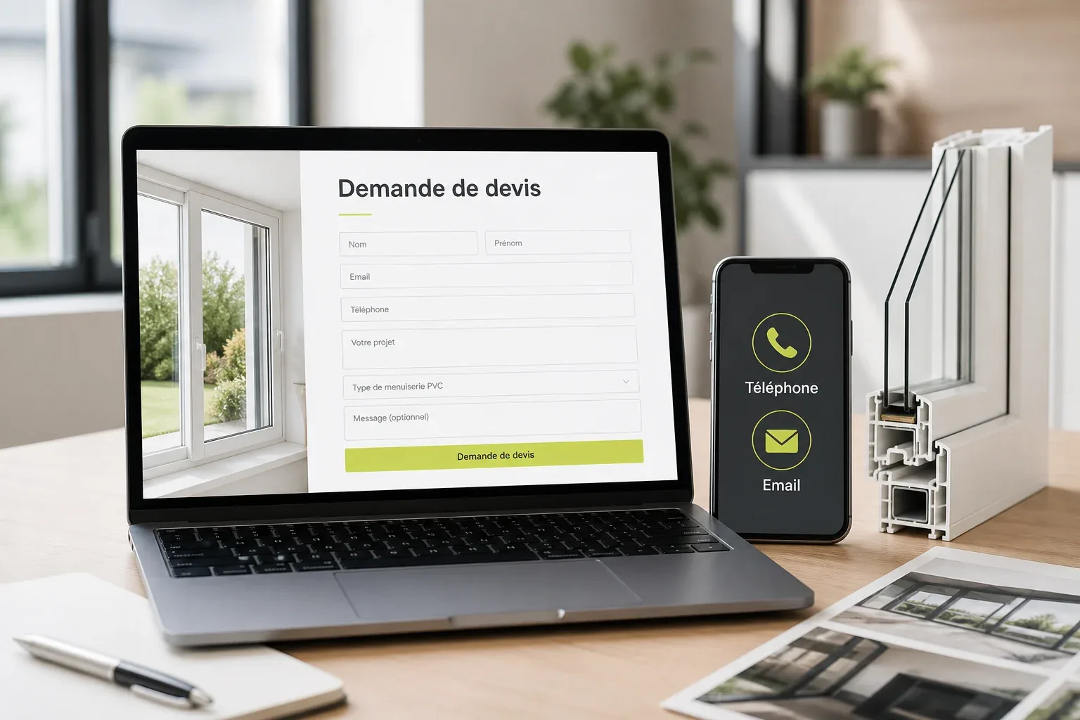 Demande de devis menuiserie PVC et conseil client