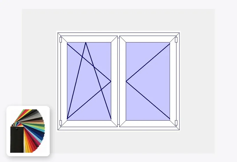 Double fenêtre PVC oscillo-battante avec palette de couleurs