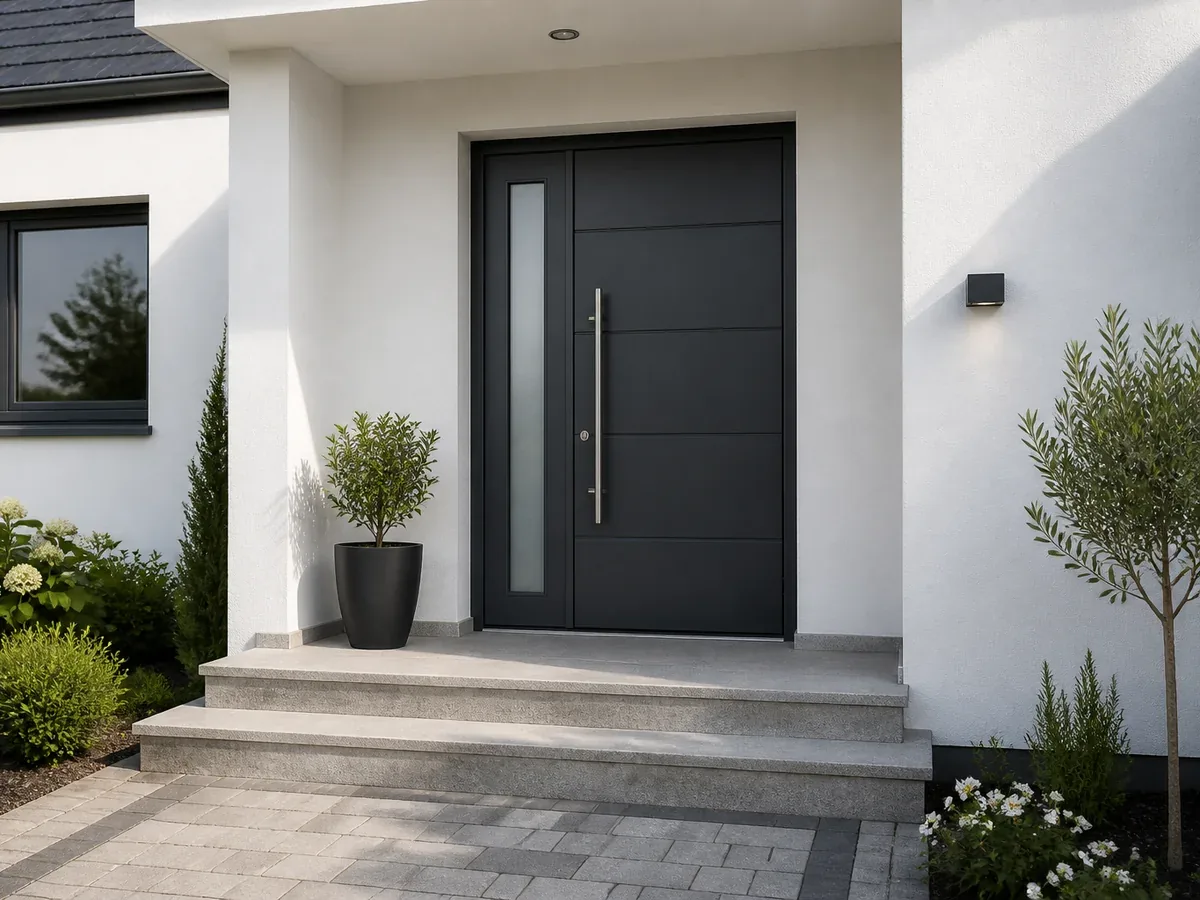 Porte d'entrée moderne gris anthracite