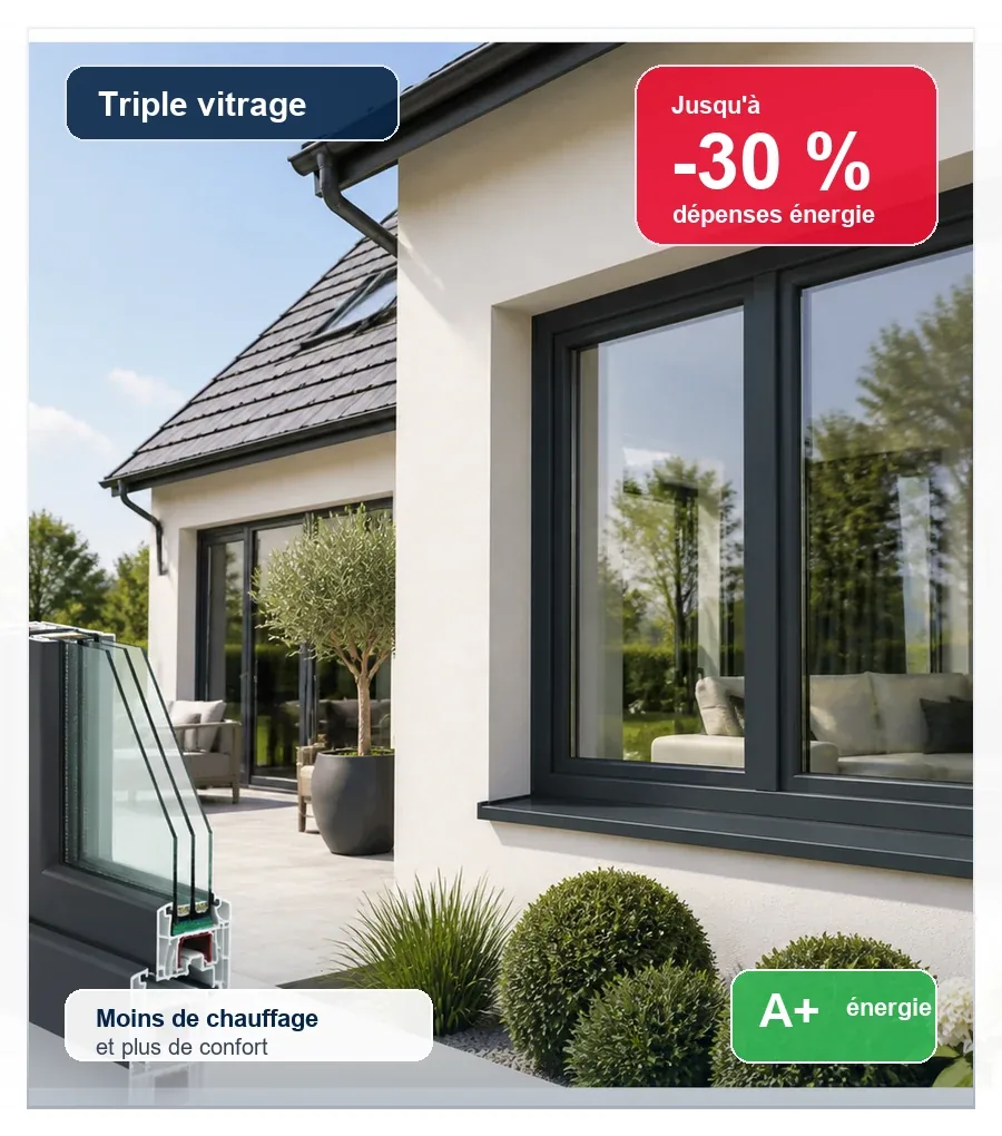 Menuiserie PVC avec vitrage performant pour améliorer le confort thermique
